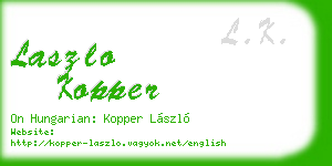 laszlo kopper business card